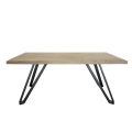 Plattierter Tisch aus Asteiche furniert und Metall Made in Italy - Luanda