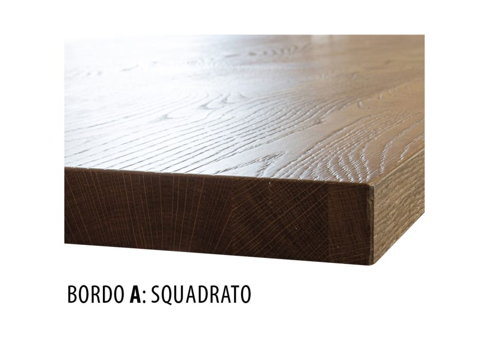 Plattierter Tisch aus quadratischer Asteiche und Metallgestell Made in Italy - Pilar Viadurini