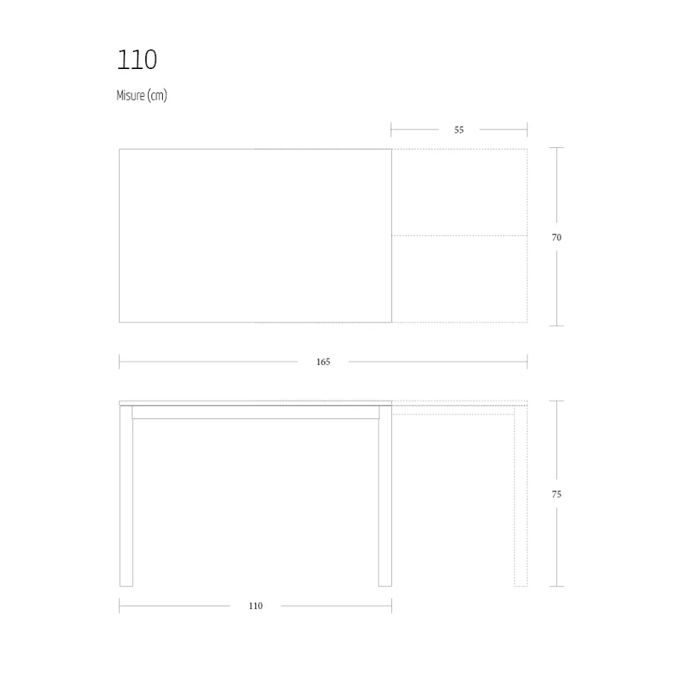 Ausziehbarer Esstisch 190 cm Metall und Holz Made in Italy - Euklidisch Viadurini