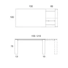 Esstisch ausziehbar auf 2,8 m Metallplatte und matte Keramikplatte - Rashid Viadurini
