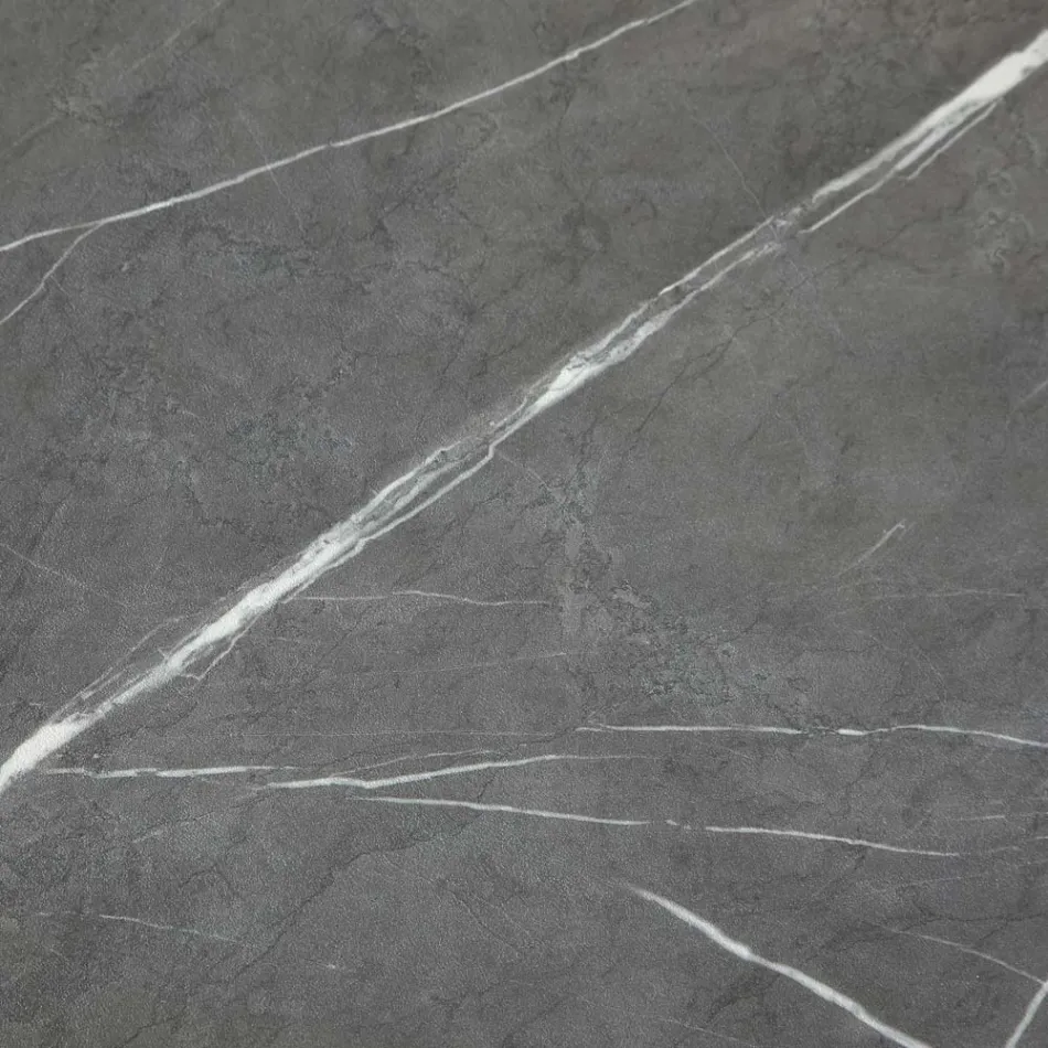 Ausziehbarer Esstisch bis 165 cm aus Stahl und Melaminholz - Venetien Viadurini