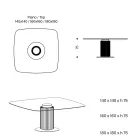 Esstisch mit quadratischer Glasplatte und Holzsockel Made in Italy - Kuadro Viadurini