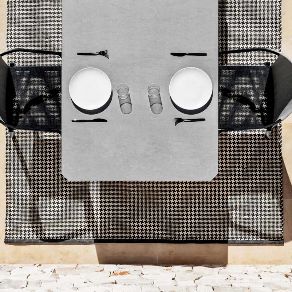 Garten-Esstisch aus Aluminium und HPL oder Gres, verschiedene Ausführungen – Filomena Viadurini