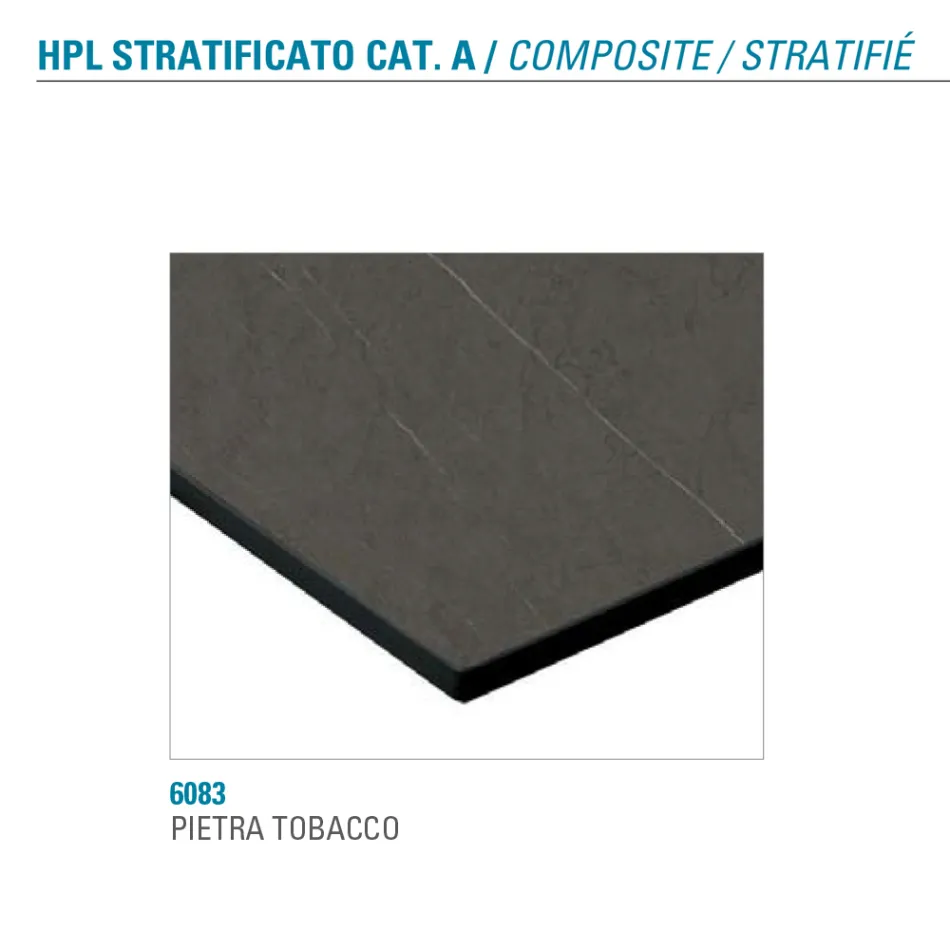 Feststehender Esstisch aus Metall und geschichtetem HPL Made in Italy - Bastiano Viadurini