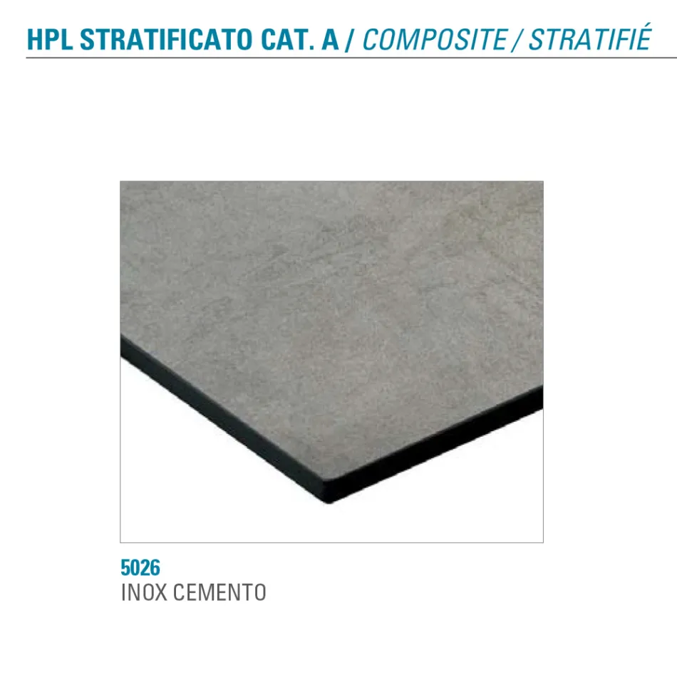 Feststehender Esstisch aus Metall und geschichtetem HPL Made in Italy - Bastiano Viadurini