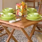 Quadratischer Gartentisch 80x80 cm aus Teakholz - Amico Viadurini