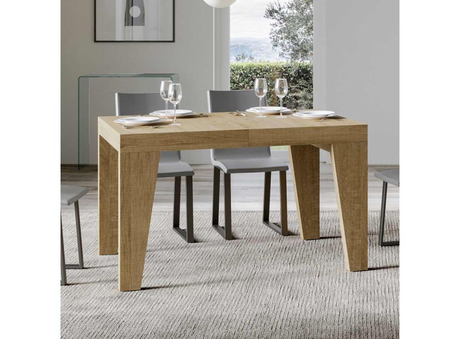 Quadratischer Tisch, ausziehbar auf 440 cm, aus Holz, hergestellt in Italien – Blume Viadurini