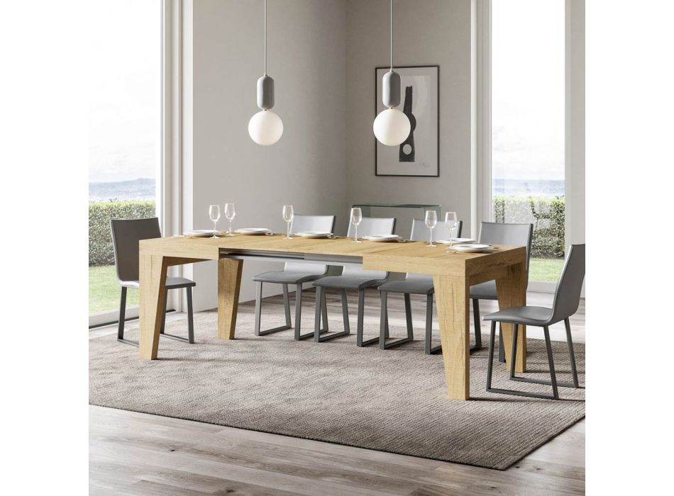Quadratischer Tisch, ausziehbar auf 440 cm, aus Holz, hergestellt in Italien – Blume Viadurini