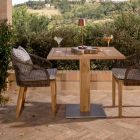 Quadratischer Gartentisch aus Teak und Metall - Marie Viadurini