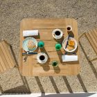 Quadratischer Gartentisch aus Teakholz Made in Italy - Liberato Viadurini