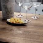 Quadratischer Tisch aus satiniertem HPL-Edelstahlmetall, hergestellt in Italien – Linse Viadurini