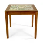 Quadratischer Tisch aus Akazienholz und Keramikplatte - Technical Viadurini