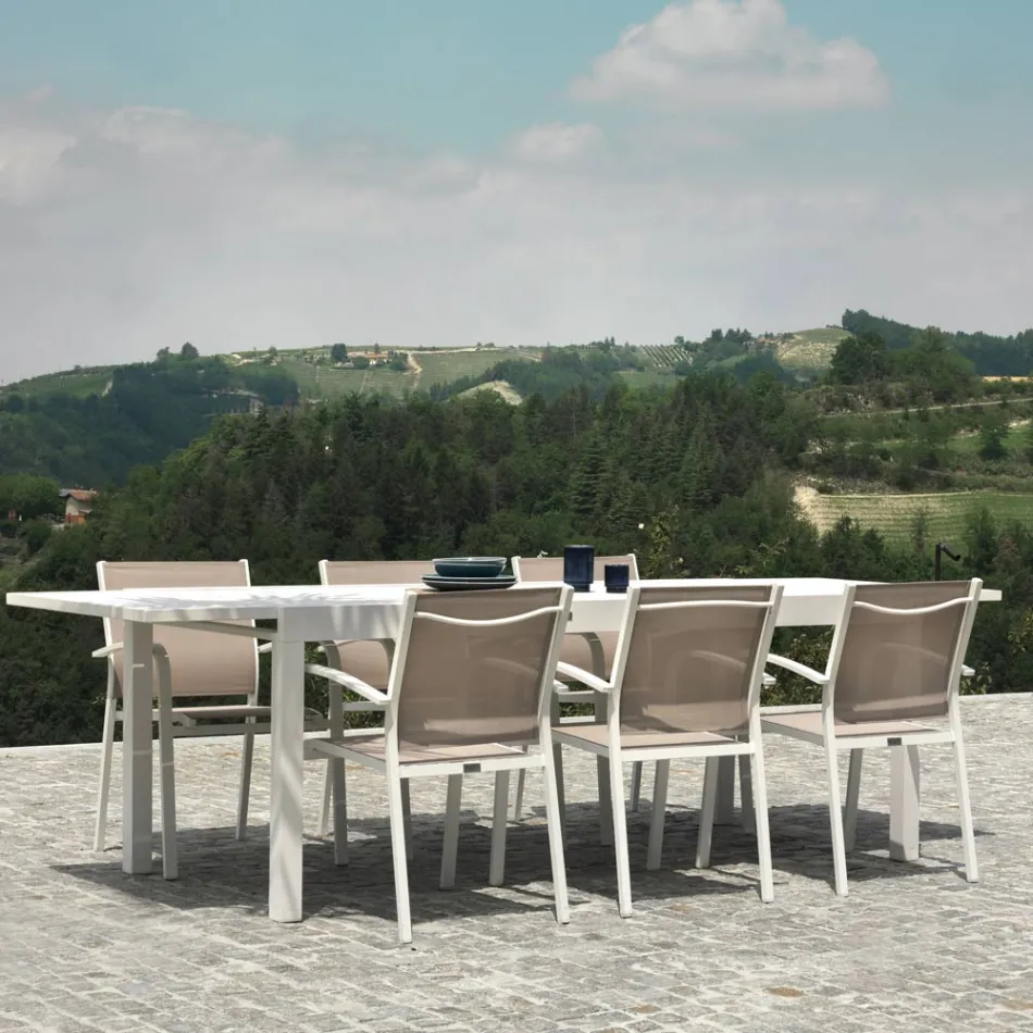 Rechteckiger Tisch ausziehbar auf 210 cm aus Aluminium - Pennarello Viadurini