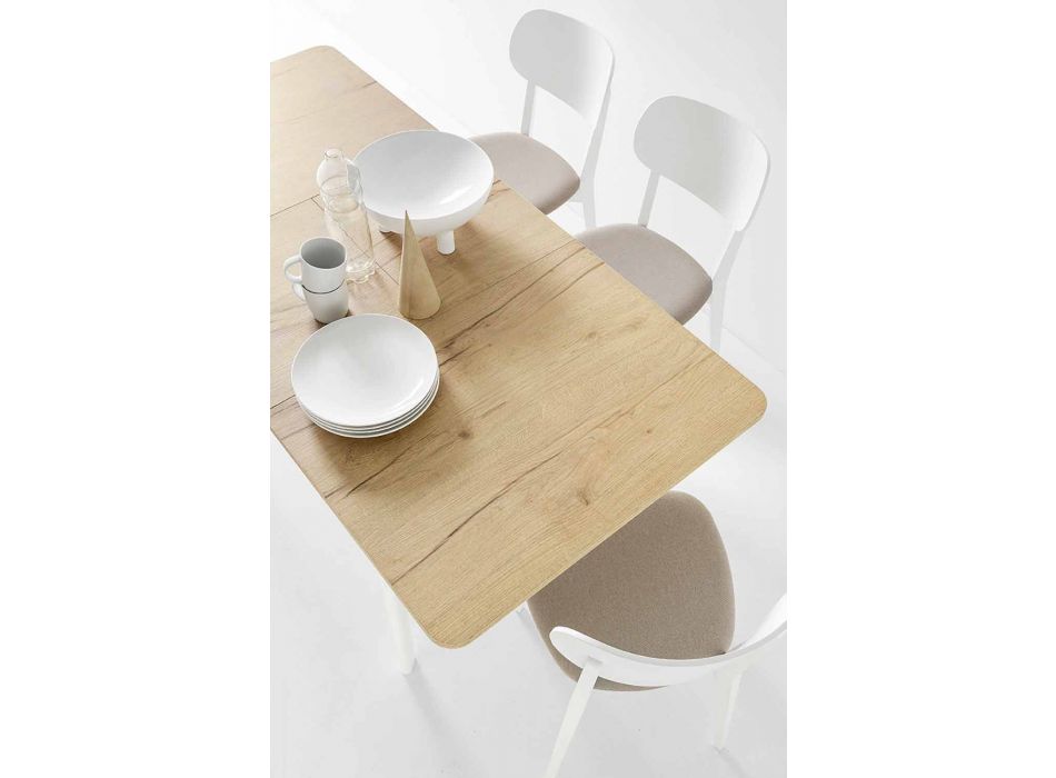 Ausziehbarer rechteckiger Tisch bis zu 170 cm aus Holz Made in Italy - Dine Viadurini