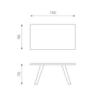Rechteckiger Tisch mit Eichenfurnierplatte und Aluminiumgestell – Logan Viadurini