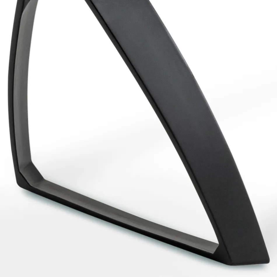 Rechteckiger Tisch mit Eichenfurnierplatte und Aluminiumgestell – Logan Viadurini