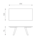Rechteckiger Tisch mit Eichenfurnierplatte und Aluminiumgestell – Logan Viadurini