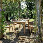 Rechteckiger Gartentisch aus Teakholz Made in Italy - Liberato Viadurini