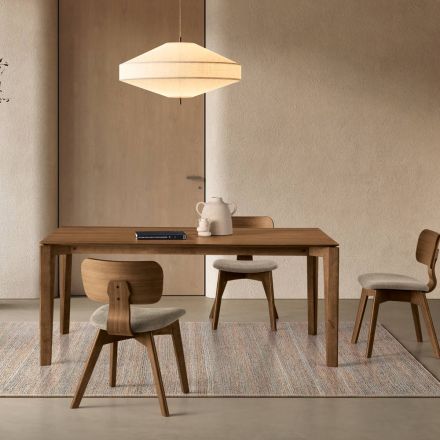 Rechteckiger Achtsitzer-Tisch aus MDF und umweltfreundlichem Holz, verschiedene Ausführungen - Enea Viadurini