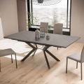 Fester rechteckiger Tisch aus HPL Patagonia und Metall-Moka-Finish - Charmy 