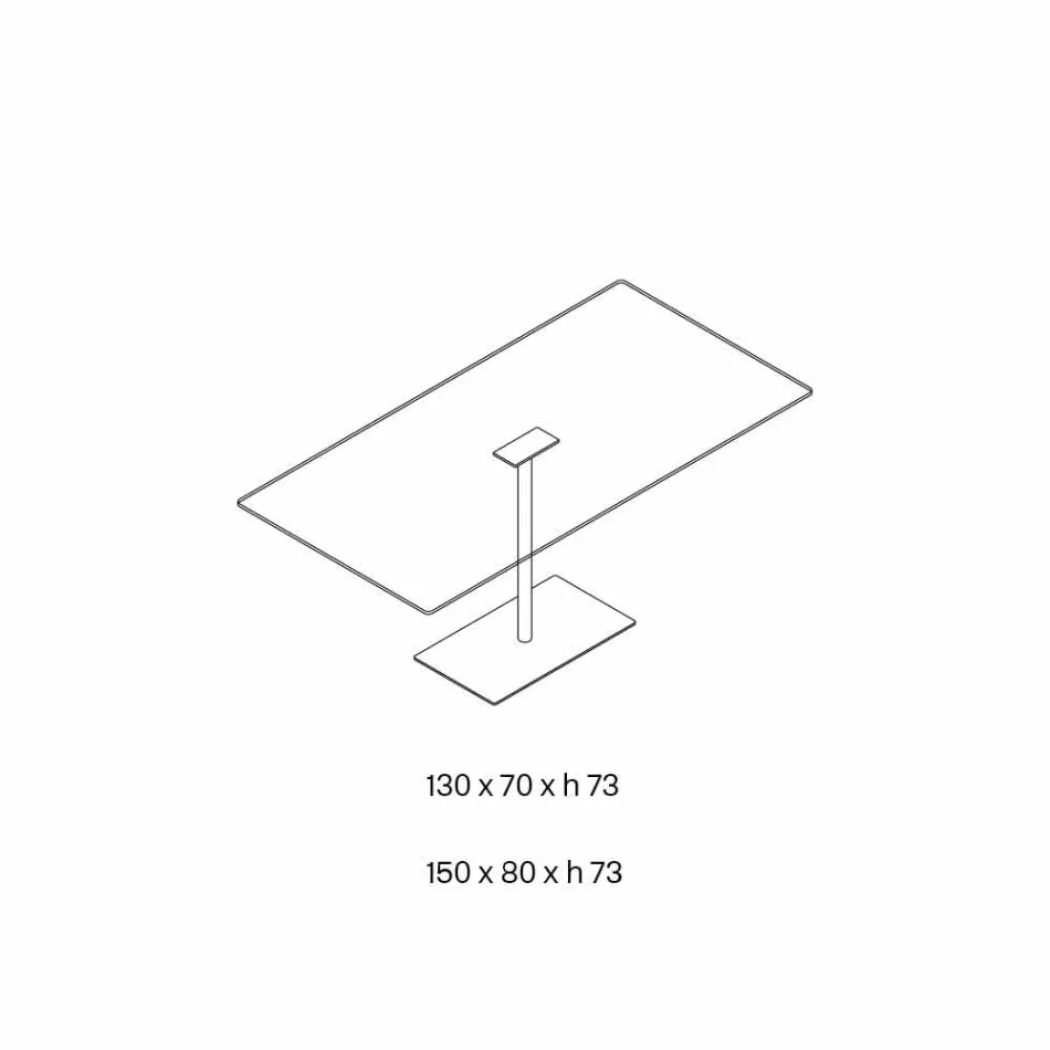 Moderner rechteckiger Tisch aus geräuchertem oder extraleichtem Glas Made in Italy - Dolce Viadurini