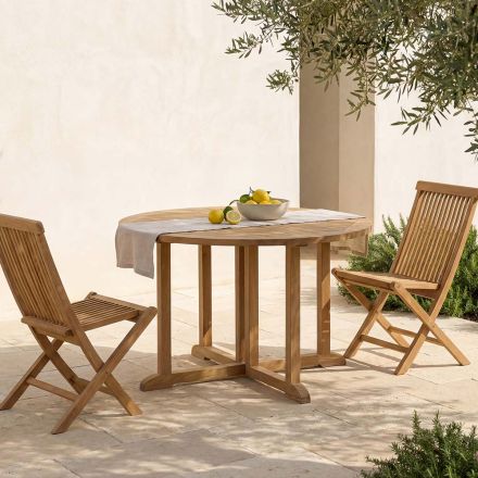 Klappbarer Gartentisch aus Teak - Yggdrasil Viadurini
