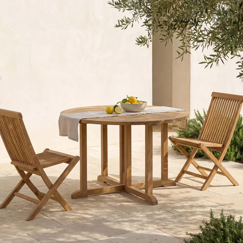 Klappbarer Gartentisch aus Teak - Yggdrasil Viadurini