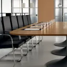 Besprechungstisch aus geformtem Melamin in Nussbaum natur - Gaelle Viadurini