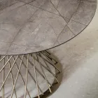 Runder Tisch ausziehbar auf 170 cm aus Metall und HPL - Sorriso Viadurini