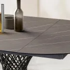 Runder Tisch ausziehbar auf 170 cm aus Metall und HPL - Sorriso Viadurini