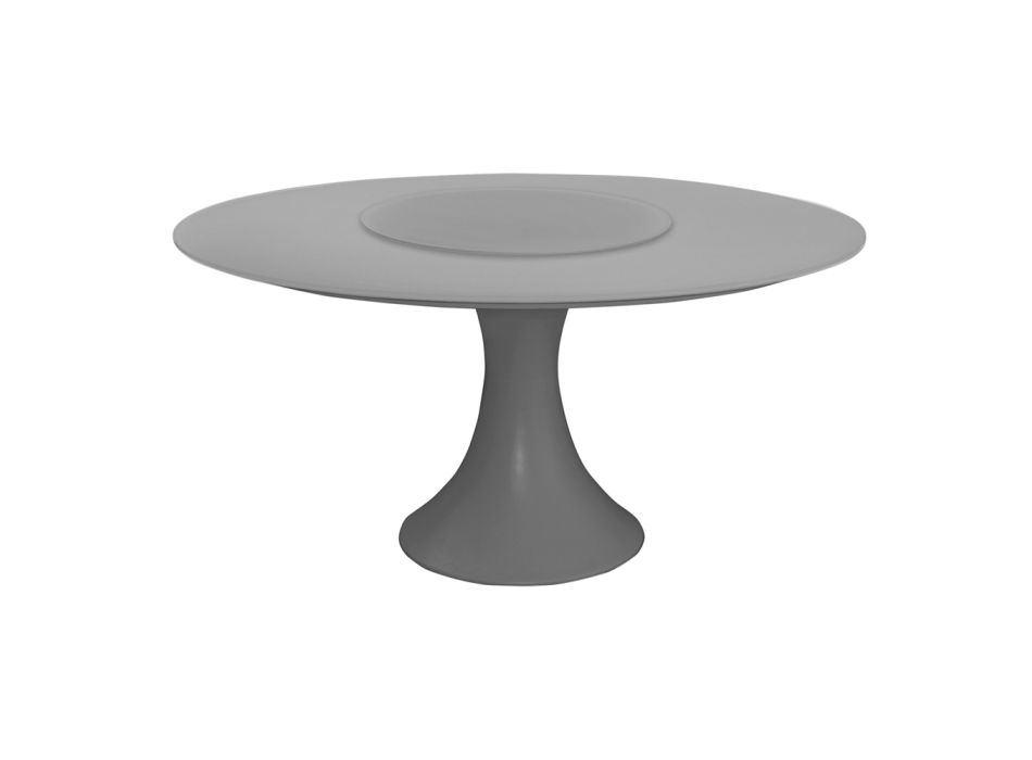 Runder Outdoor-Tisch aus pulverbeschichtetem Aluminium und Glas – Arcade Viadurini