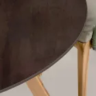 Runder Außentisch aus Metall Corten Keramik Made in Italy - Pegaso Viadurini