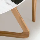 Runder Gartentisch aus Pandaweiß-Keramik Made in Italy - Pegaso Viadurini