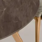 Runder Außentisch aus Pulpis-Braun-Keramik Made in Italy - Pegaso Viadurini