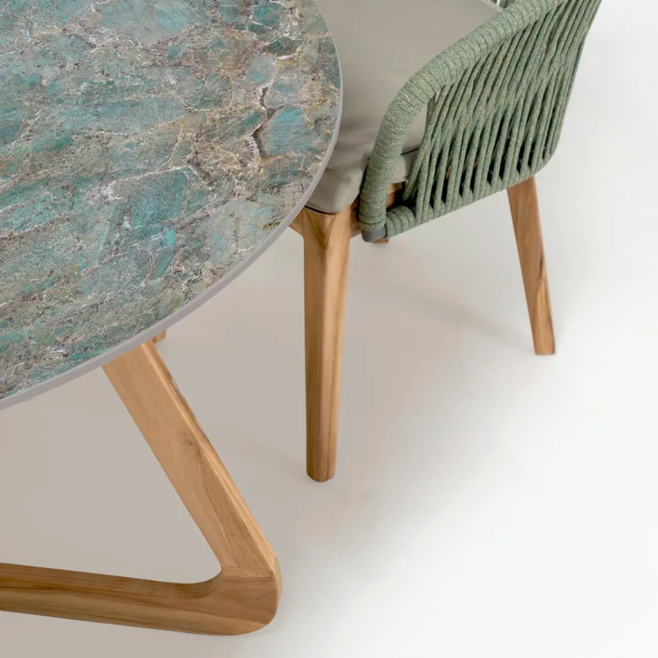 Runder Outdoor-Keramiktisch Santos Made in Italy - Pegaso Viadurini