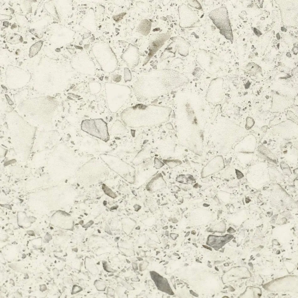 Runder Außentisch aus weißer Terrazzokeramik Made in Italy - Pegaso Viadurini