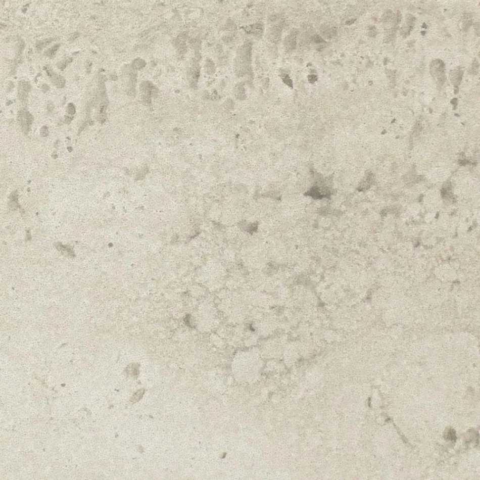 Runder Außentisch aus heller Travertinkeramik Made in Italy - Pegaso Viadurini