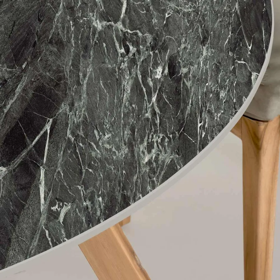 Runder Gartentisch aus grüner Keramik Frankreich Made in Italy - Pegaso Viadurini