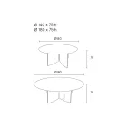 Runder Esstisch aus eschenfurniertem Sperrholz - Libra Viadurini