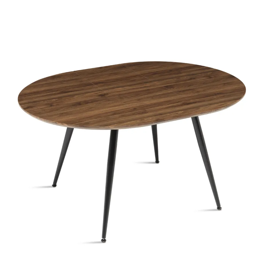 Runder Sechssitzer-Tisch mit MDF-Platte und Metallgestell - Croma Viadurini