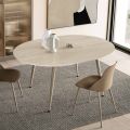 Runder Sechssitzer-Tisch mit MDF-Platte und Metallgestell - Croma