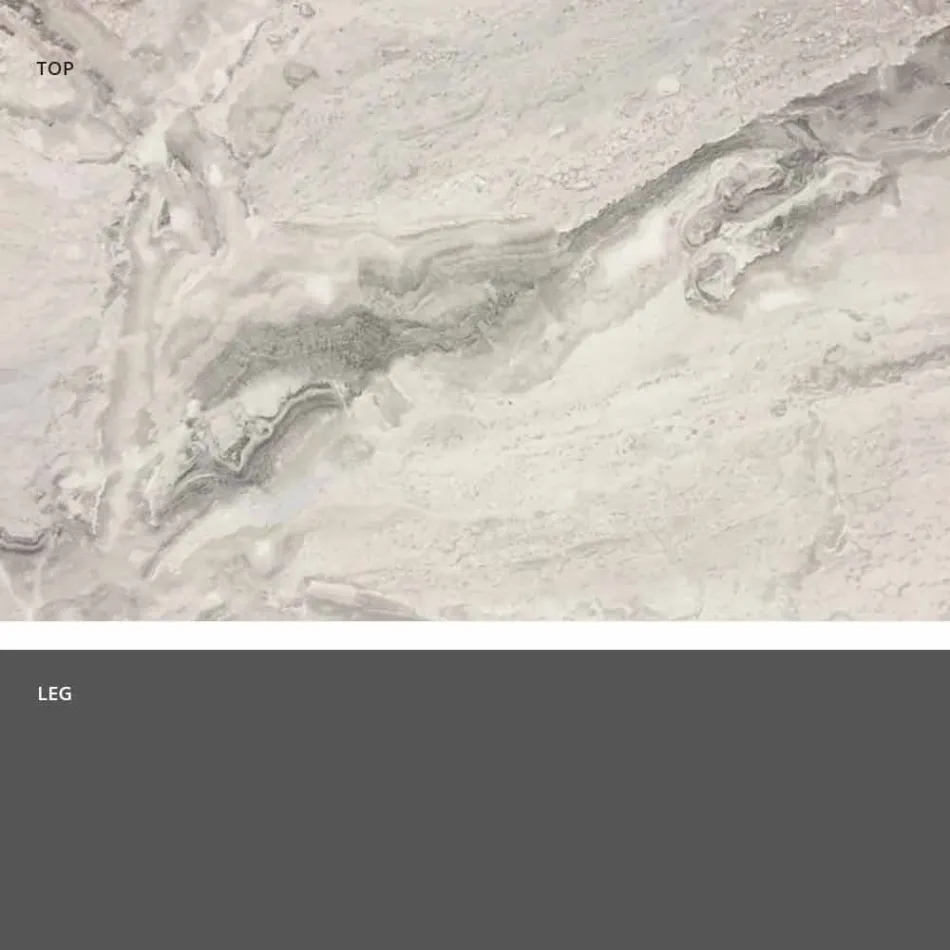 Runder Tisch im klassischen Design mit Platte aus Ø140 und HPL - 19. Jahrhundert von Slide Viadurini