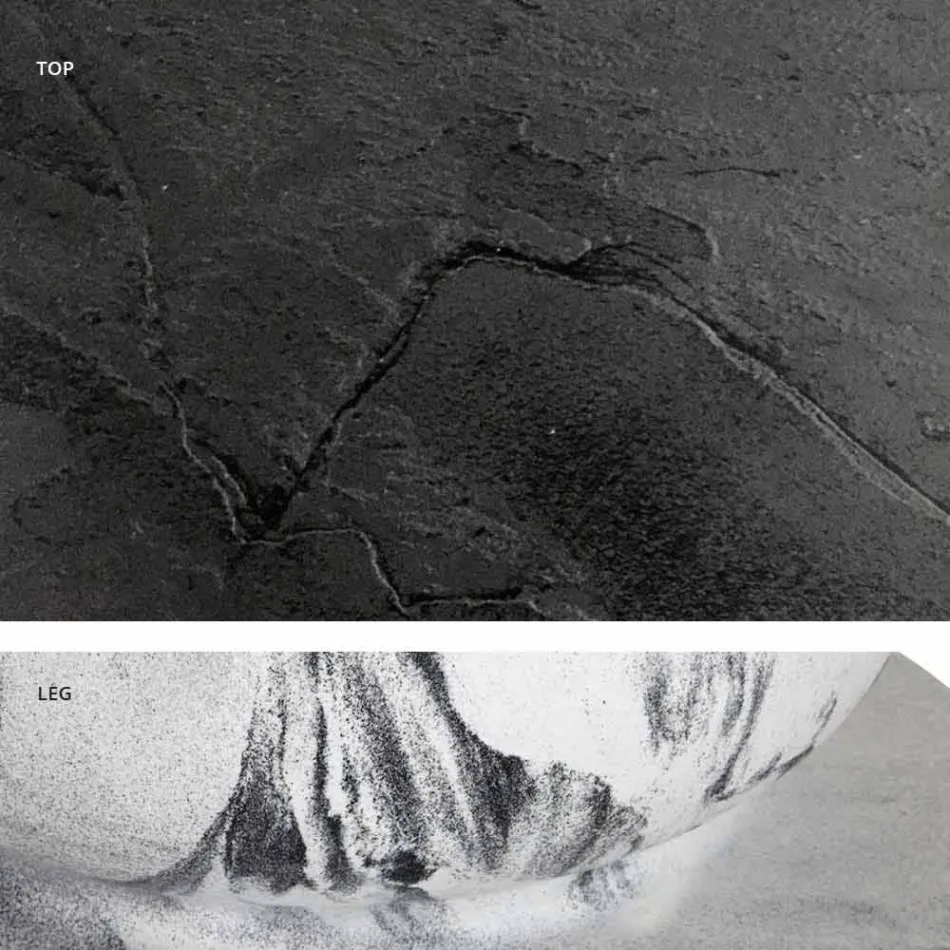 Runder Tisch im klassischen Design mit Platte aus Ø140 und HPL - 19. Jahrhundert von Slide Viadurini