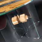 Round Design Tisch aus venezianischem Glas und Holz-Delphin Viadurini