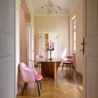 Runder Designtisch aus Glas und geölter Esche Made in Italy - Madame Viadurini