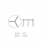 Runder Tisch mit modernem Design aus Stahl und farbig lackiertem MDF - Aronte Viadurini