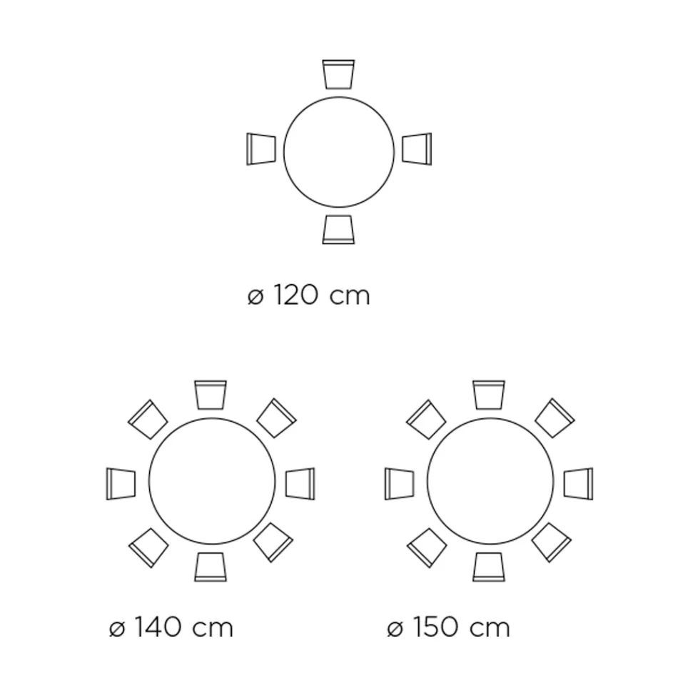 Fester runder Tisch mit Keramikplatte, hergestellt in Italien – Schere Viadurini