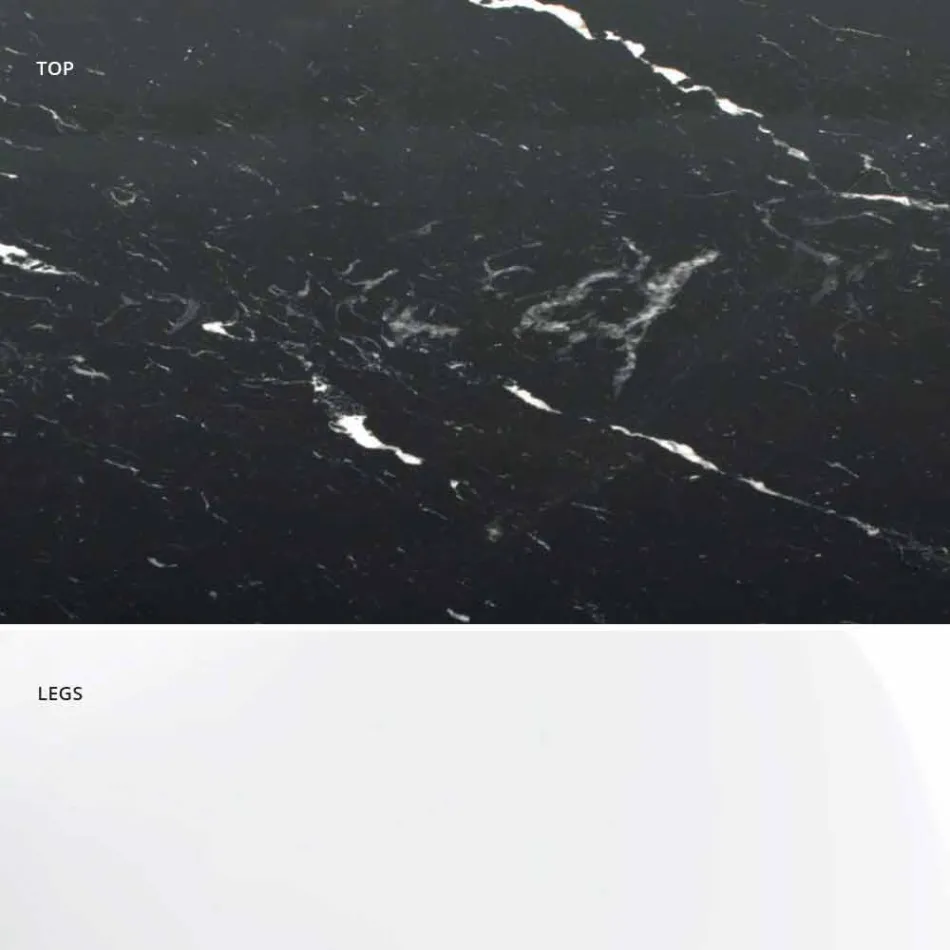 Moderner runder Tisch aus Carrara-Marmor und Marquinia, hergestellt in Italien – Dollars Viadurini