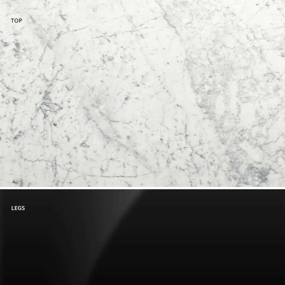 Moderner runder Tisch aus Carrara-Marmor und Marquinia, hergestellt in Italien – Dollars Viadurini