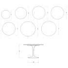 Saarinen Runder Tulpentisch H 74 cm in glänzender Statuario Florim Keramik - Scharlachrot Viadurini